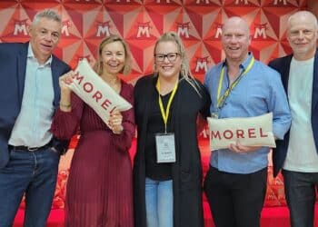 At SILMO Paris, Francis Morel (from left), Amelie Morel (also president of SILMO), Lisa and Mark Wymond, and Jerome Morel. Image: MOREL Australasia.