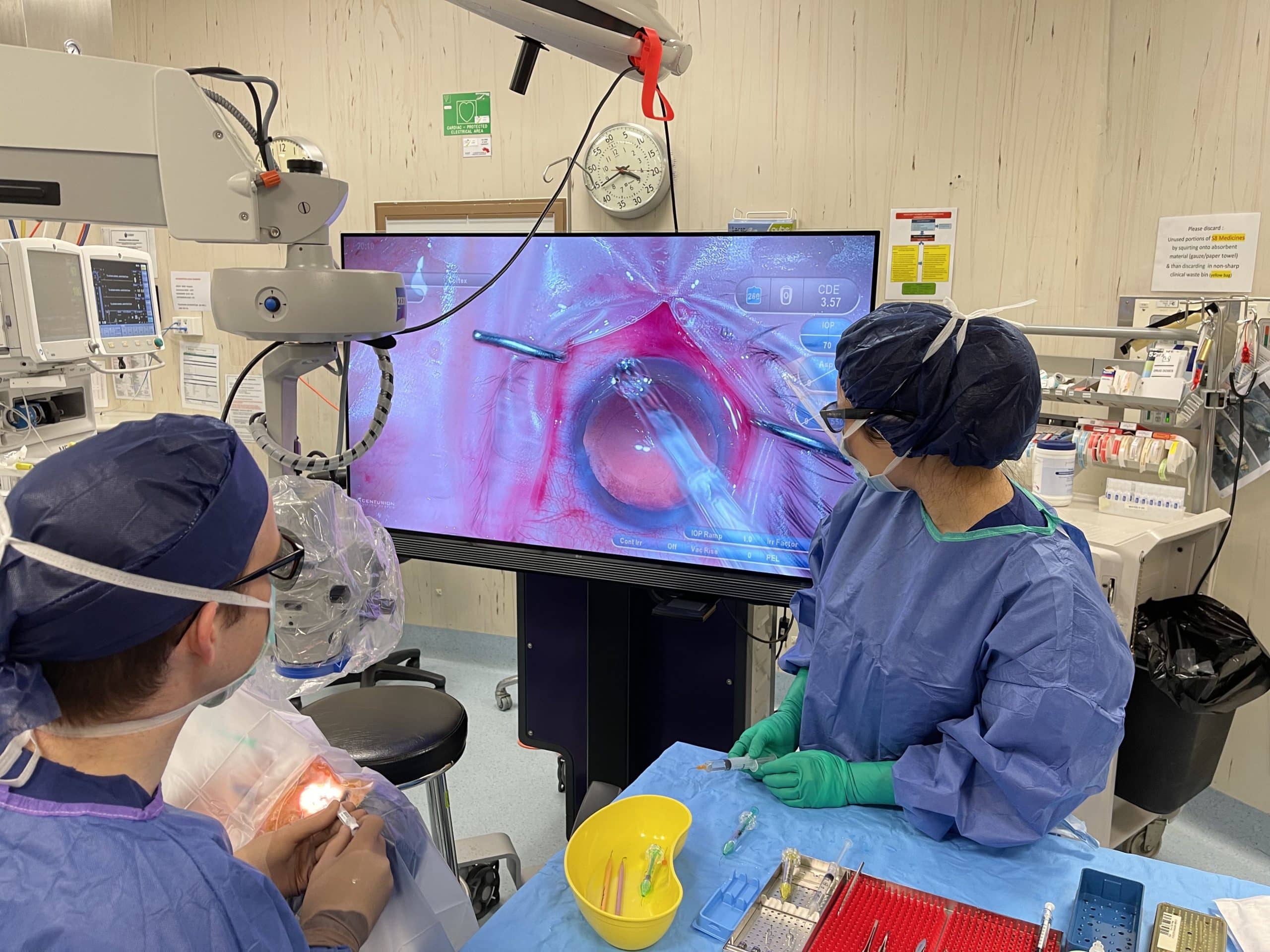 Dr Nathan Kerr using the NGenuity system at The Royal Victorian Eye and Ear Hospital.