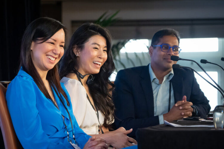 Dr Andrea Ang (from left), Dr Tayna Trinh and A/Prof Chameen Samarawickrama were among the delegates and speakers. Image: Ophthalmology Updates!