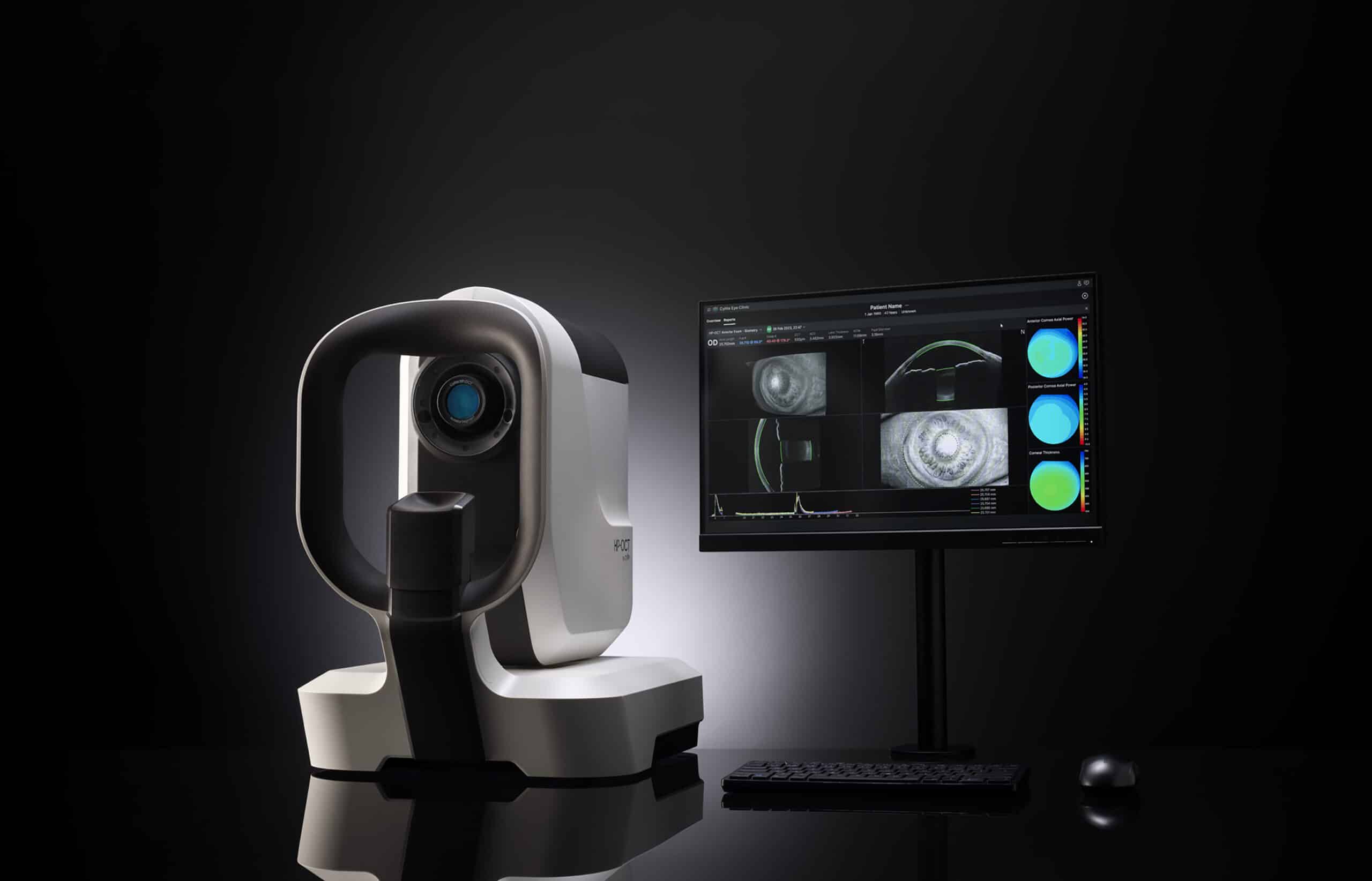 The app uses spherical equivalent refraction, axial length and parental myopia status to stratify future risk of myopia.