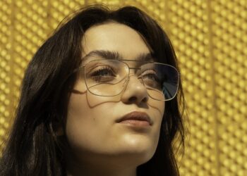 A model wears glasses from the new ic! berlin range. Image: Marcolin