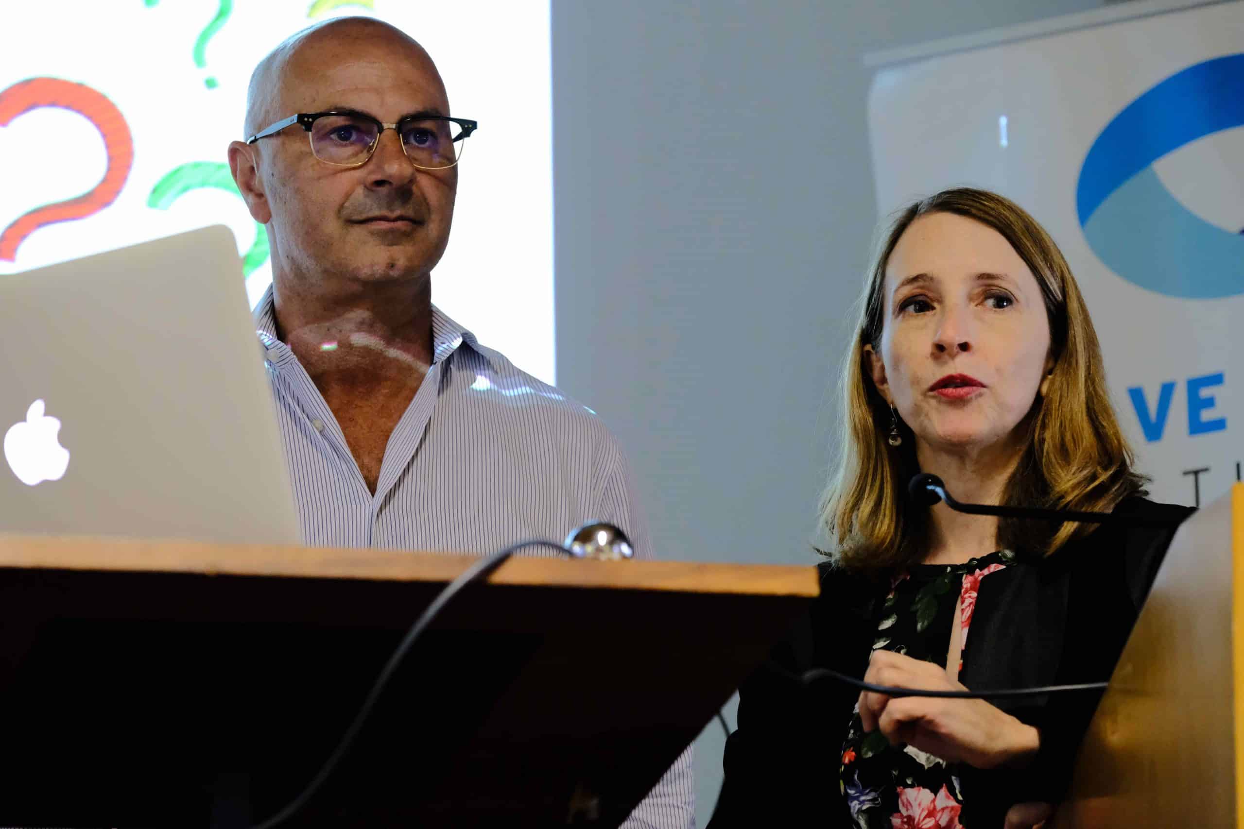 (From left) Dr Jim Kokkinakis and Professor Stephanie Watson