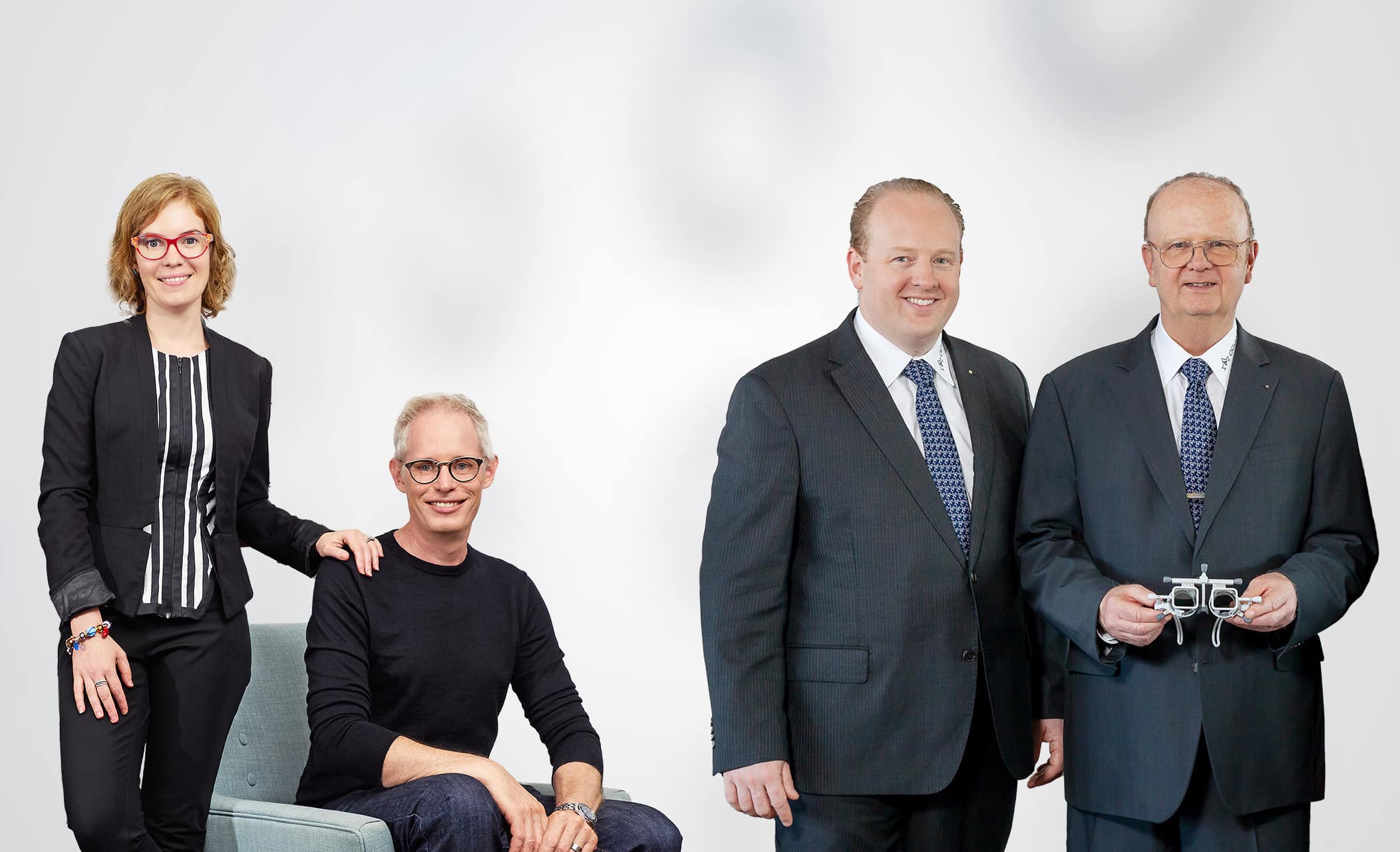 Myopia Profile directors Kate and Paul Gifford (from left) and Oculus CEOs Christian and Rainer Kirchhübel. Image: Myopia Profile