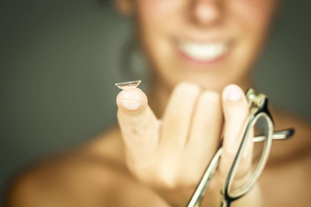 woman with glasses and contacts