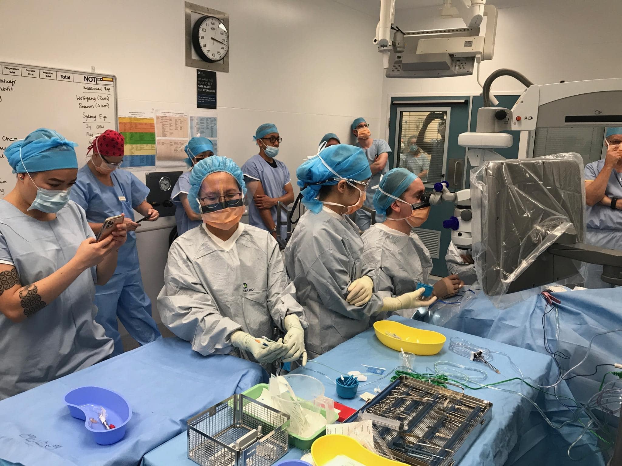 A/Prof Matthew Simunovic performing Australia's first procedure with an approved ocular gene therapy.