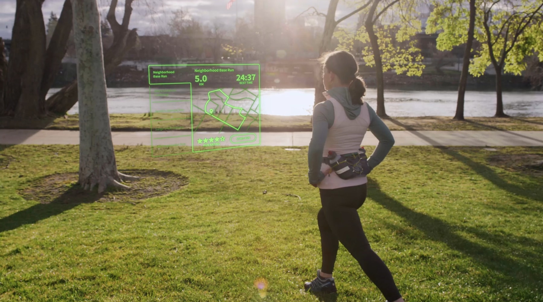 The company's Mojo Lens overlays images, symbols and text on users’ natural field of vision. Image: Mojo Vision