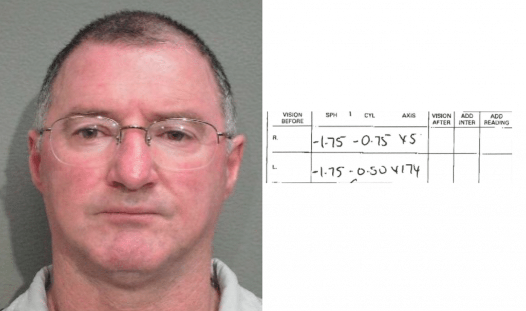 Graham Gene Potter and his vision prescription from 2010.