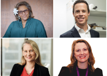 Clockwise: Dr Audrey Aumua; Professor Peter van Wijngaarden; Ms Carly Iles; Dr Sonya Bennett. Images: Specsavers; Anna Carlile; Vision 2020 Australia.