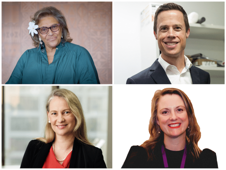 Clockwise: Dr Audrey Aumua; Professor Peter van Wijngaarden; Ms Carly Iles; Dr Sonya Bennett. Images: Specsavers; Anna Carlile; Vision 2020 Australia.