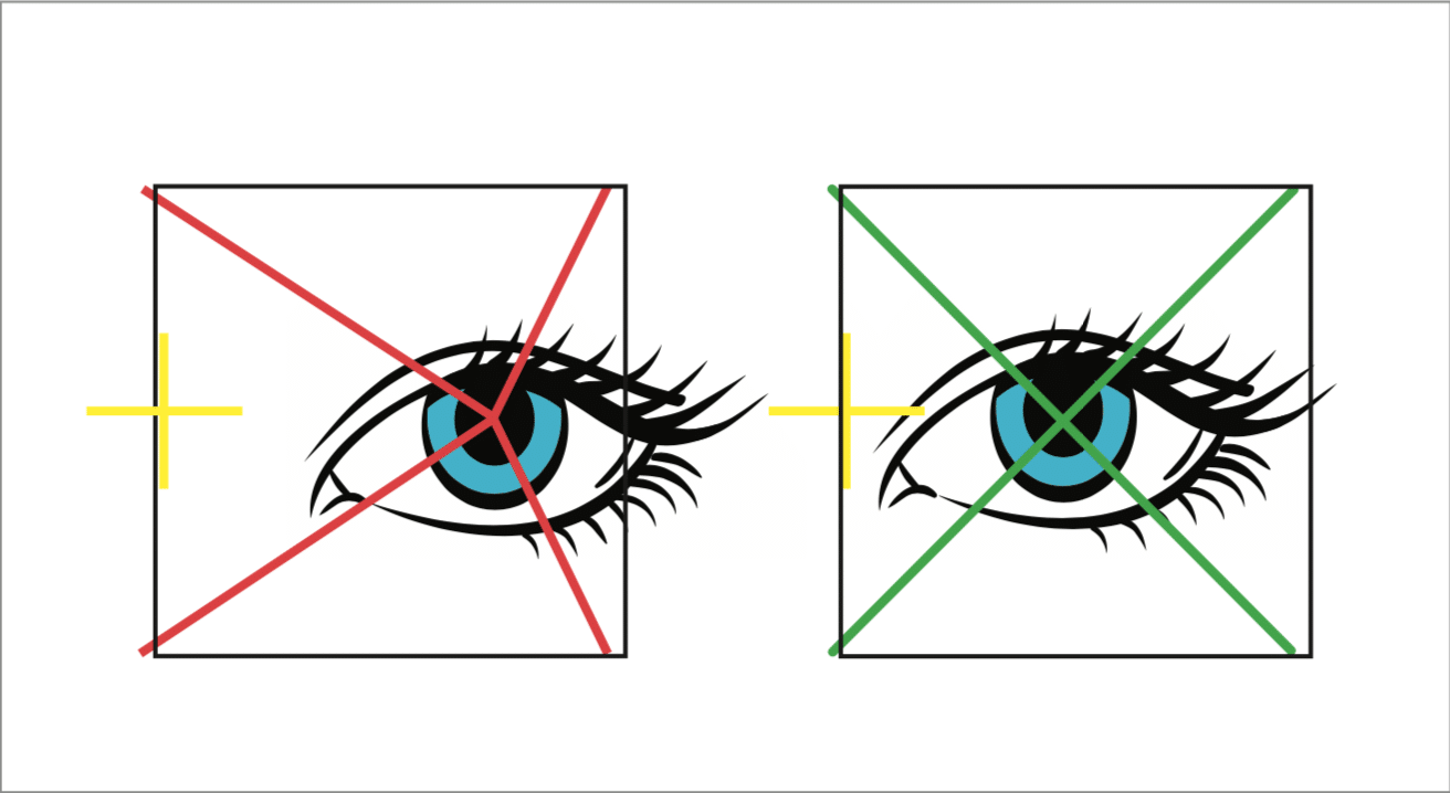 Figure 1 – Error boxes and eye placement.