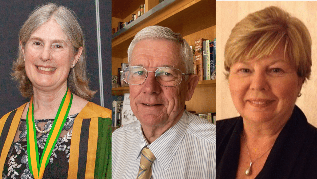 Australia Day honours recipients (from left), Associate Professor Anne Brooks, Dr John Crompton and Marion Rivers.