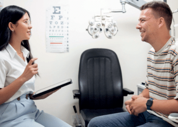 More practitioners are using AI to capture their clinical notes, allowing them to put more attention on the patient.  Image: PeopleImages.com - Yuri A/Shutterstock.com.